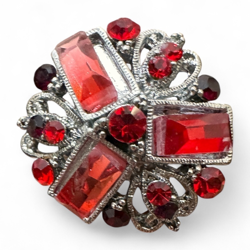 Vintage Red and Silver Ring
